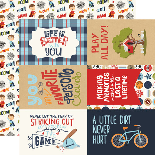 Echo Park: 12x12 Double-Sided Paper - 4x6 Journaling Cards- All Boy