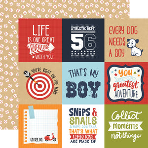 Echo Park: 12x12 Double-Sided Paper - 4x4 Journaling Cards - All Boy