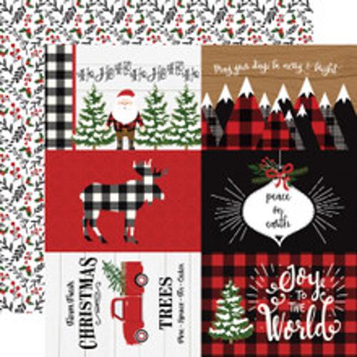 Echo Park:  12x12 Paper - Double-Sided Single Sheet - A Lumberjack Christmas - 4x6 Journaling Cards