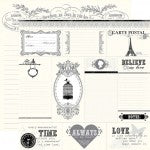 Echo Park:  12x12 Paper - Double-Sided Single Sheet - Be Mine - French Chronicle