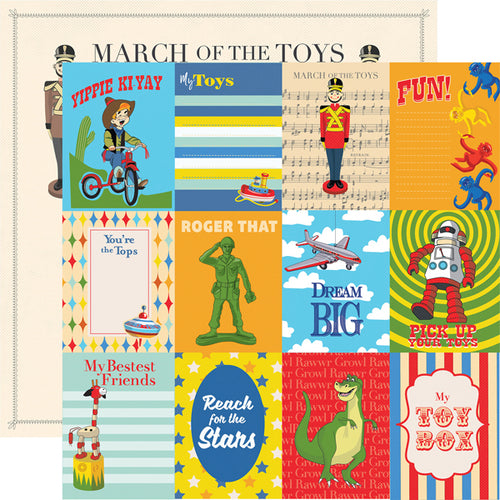 Echo Park: 12x12 Double-Sided Paper - Toy Box - 3x4 Journaling Cards