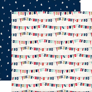 Echo Park:  12x12 Paper - Double-Sided Single Sheet - Ahoy There - Ship Flags