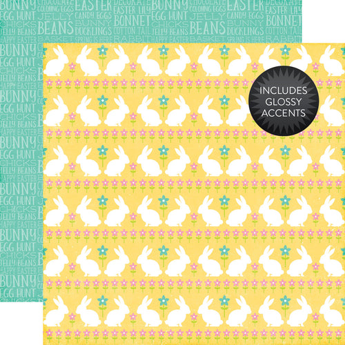 Echo Park:  12x12 Paper - Double-Sided Single Sheet - Celebrate Easter - Funny Bunny