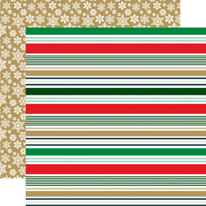 Echo Park: 12x12 Double-Sided Paper - Deck the Halls - Merry Stripes