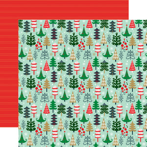 Echo Park:  12x12 Paper - Double-Sided Single Sheet - Deck the Halls - Holiday Trees