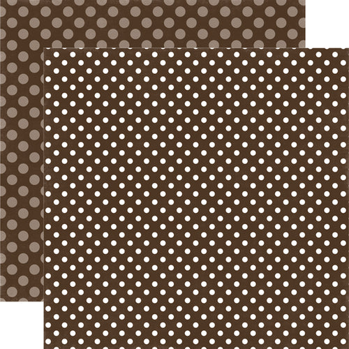 Echo Park:  12x12 Paper - Single Sheet - Dots & Stripes - Molasses Dot