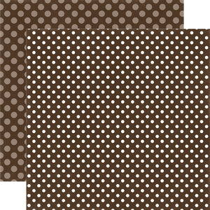 Echo Park:  12x12 Paper - Single Sheet - Dots & Stripes - Molasses Dot