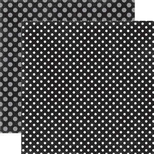 Echo Park:  12x12 Paper - Single Sheet - Dots & Stripes - Lovely Licorice Dot