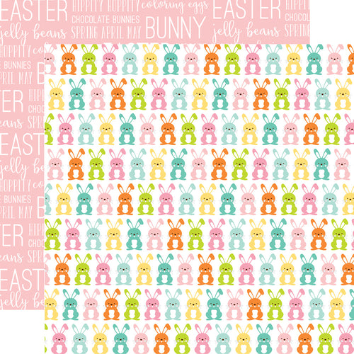 Echo Park:  12x12 Paper - Double-Sided Single Sheet - Easter - Bunny Hop