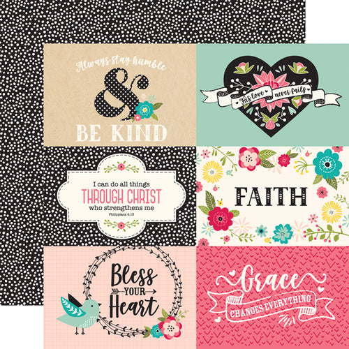 Echo Park: 12x12 Double-Sided Paper - Forward with Faith - 6x4 Journaling Cards