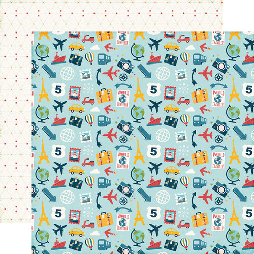 Echo Park:  12x12 Paper - Single Sheet - Go. See. Explore. - World Traveler