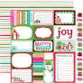 Echo Park:  12x12 Paper - Double-Sided Single Sheet - Holly Jolly Christmas - Journaling Cards