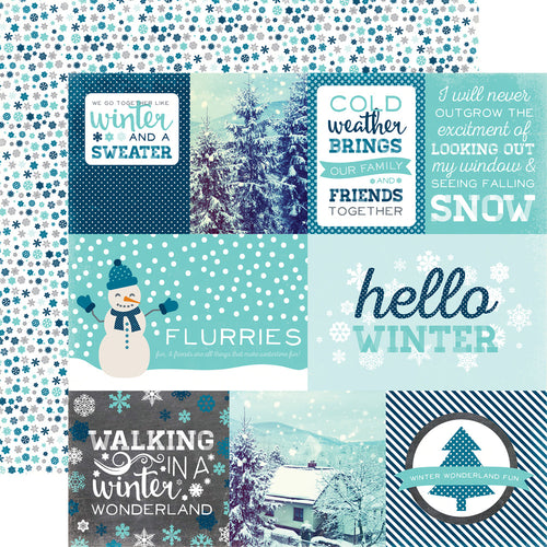 Echo Park: 12x12 Double-Sided Paper - Hello Winter - Journaling Cards