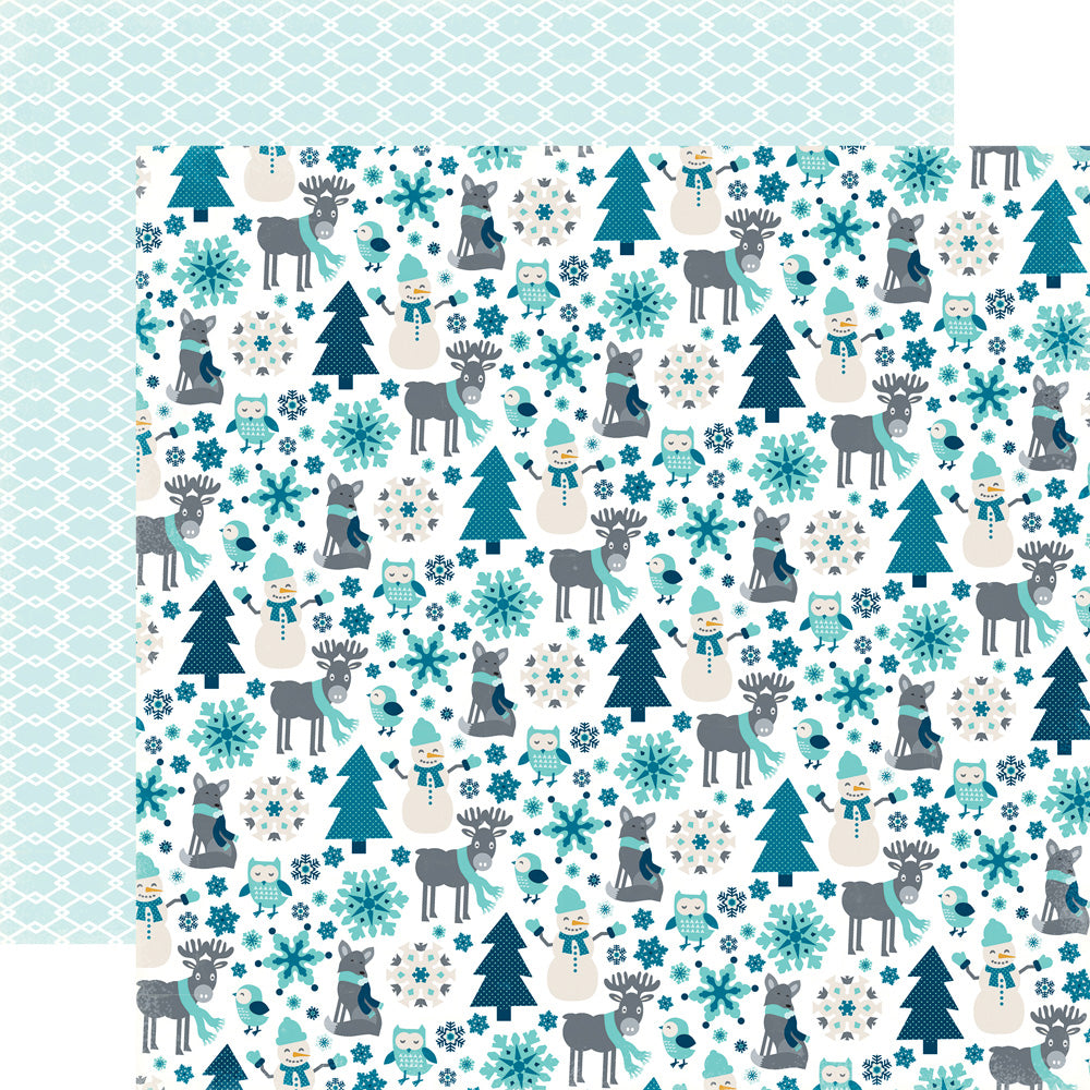 Echo Park: 12x12 Double-Sided Paper - Hello Winter - Snow Friends