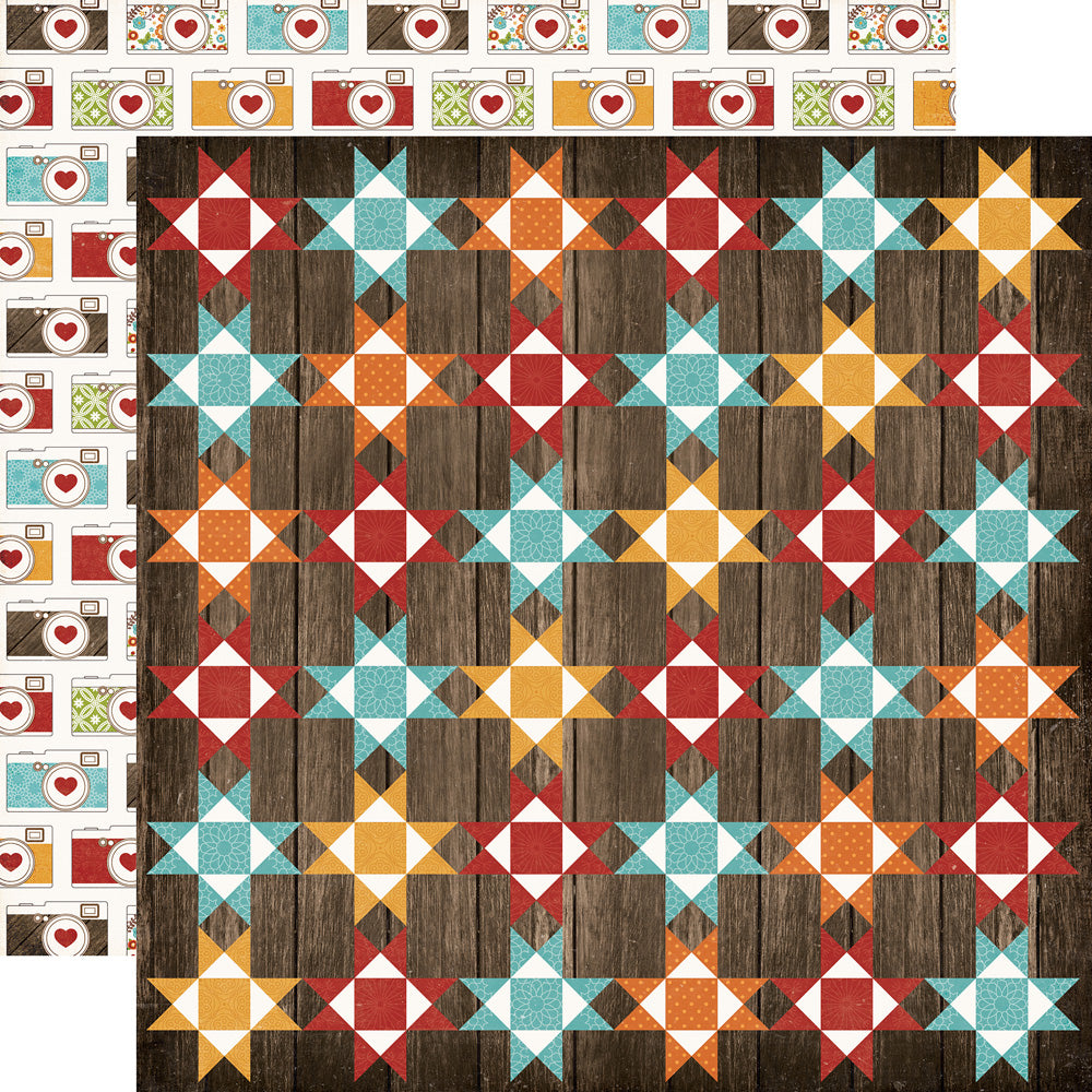 Echo Park: 12x12 Double-Sided Paper - I love Family - Family Quilt