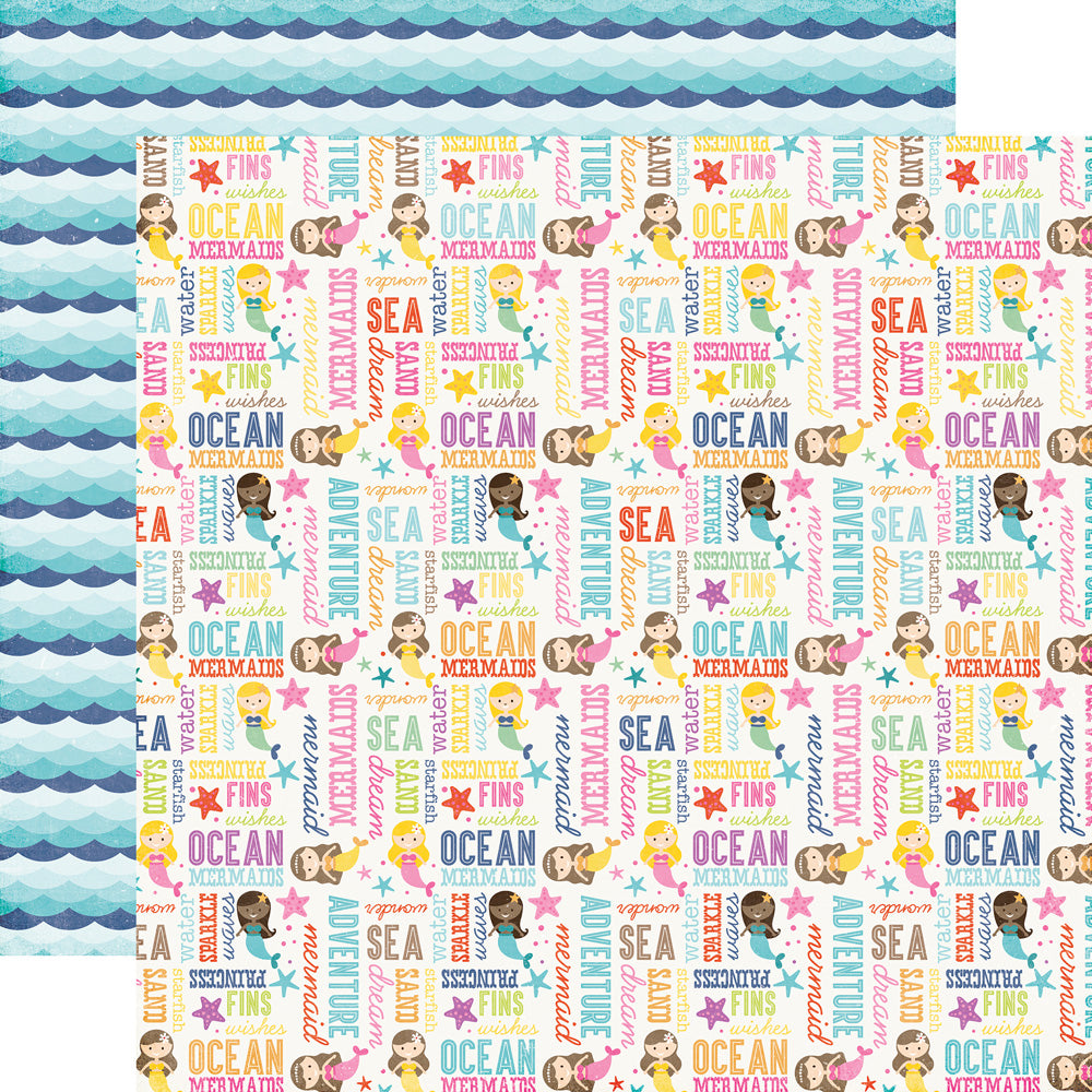 Echo Park:  12x12 Paper - Single Sheet - Let's Be Mermaids - Ocean Adventure