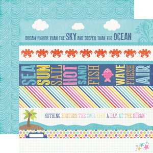 Echo Park:  12x12 Paper - Single Sheet - Let's Be Mermaids - Border Strips