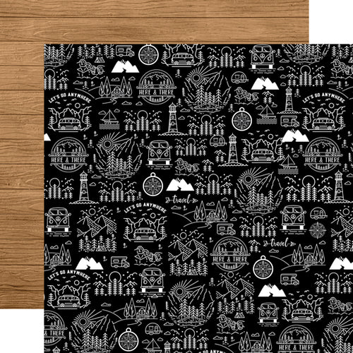 Echo Park:  12x12 Paper - Double-Sided Single Sheet - Let's Go Anywhere - Take Me Away