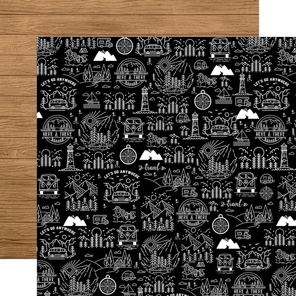 Echo Park:  12x12 Paper - Double-Sided Single Sheet - Let's Go Anywhere - Take Me Away