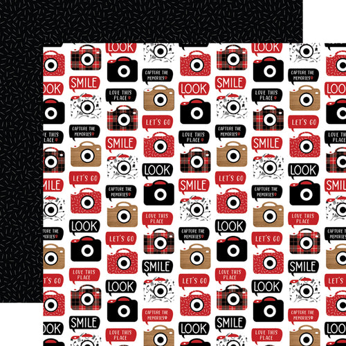 Echo Park:  12x12 Paper - Double-Sided Single Sheet - Let's Go Anywhere - Cameras