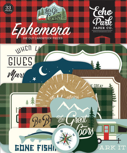 Echo Park:  Ephemera - Die Cuts - Let's Go Camping