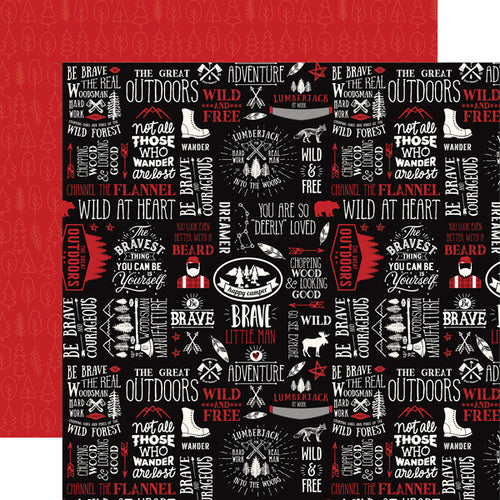 Echo Park:  12x12 Paper - Double-Sided Single Sheet - Little Lumberjack - Wild & Free