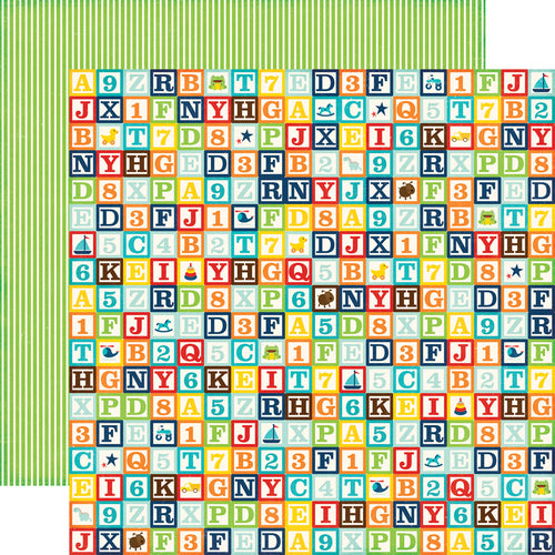 Echo Park:  12x12 Paper - Single Sheet - Little Man - Blocks