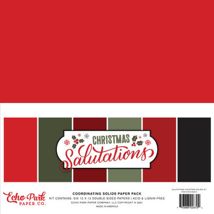 Echo Park:  Coordinating Solids Paper Pack - Christmas Salutations