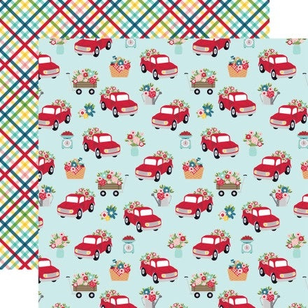 Echo Park:  12x12 Paper - Double-Sided Single Sheet - A Slice of Summer - Best Summer Ever