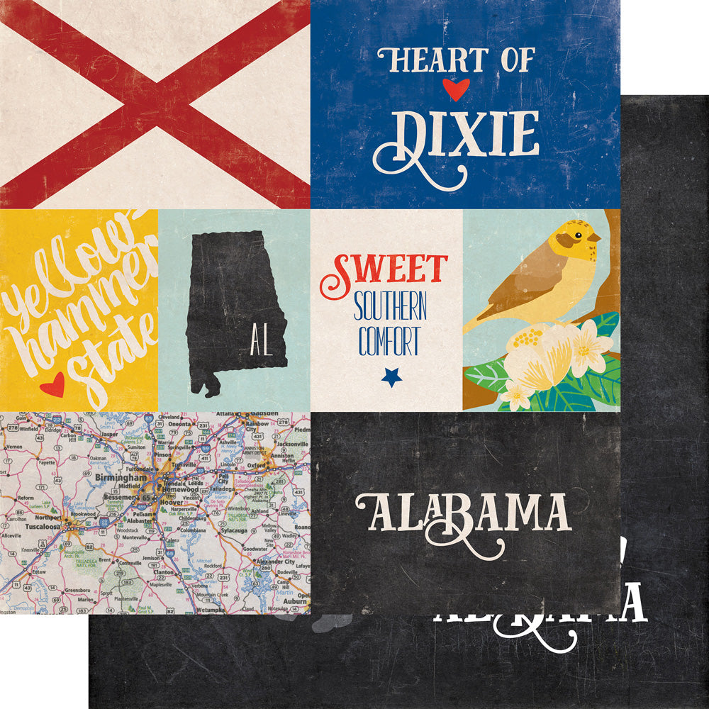 Echo Park: 12x12 Double-Sided Paper - Stateside - Alabama