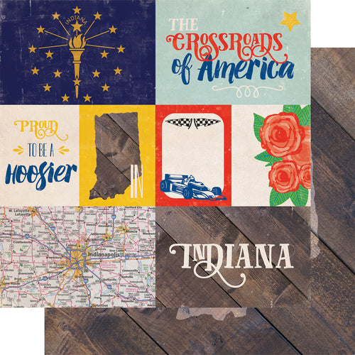Echo Park: 12x12 Double-Sided Paper - Stateside - Indiana