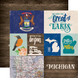 Echo Park: 12x12 Double-Sided Paper - Stateside - Michigan