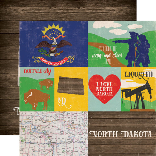Echo Park: 12x12 Double-Sided Paper - Stateside - North Dakota