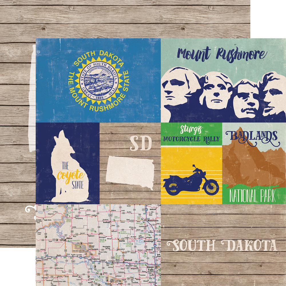 Echo Park: 12x12 Double-Sided Paper - Stateside - South Dakota