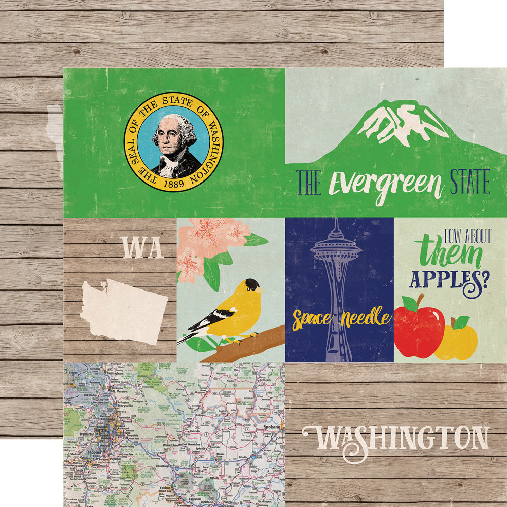 Echo Park: 12x12 Double-Sided Paper - Stateside - Washington