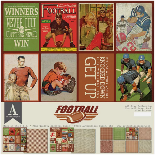 AUTHENTIQUE PAPER, LLC:  Football - All Star Paper Pack Collection Kit