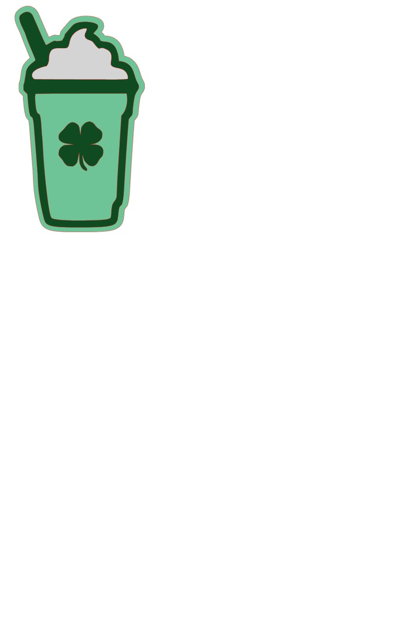 OSCS Digital Download: Die Cuts: Shamrock Shake (SVG PDF JPEG Studio3 PNG for Silhouette or Cricut)