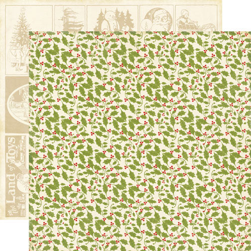 Echo Park:  12x12 Paper - Double-Sided Single Sheet - This & That Christmas - Holly Berries