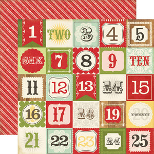Echo Park:  12x12 Paper - Double-Sided Single Sheet - This & That - Christmas Countdown