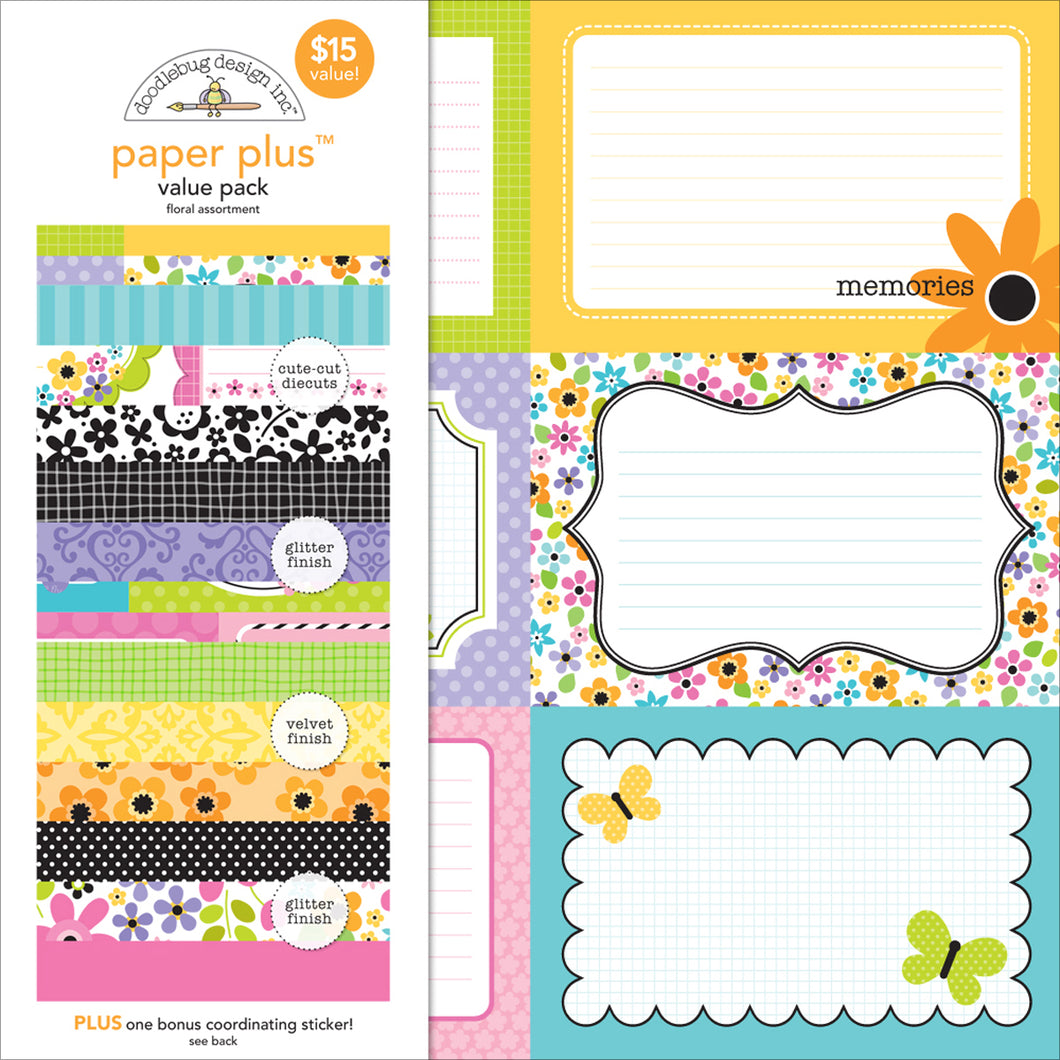 Doodlebug: Paper Plus Value Pack - Floral Assortment