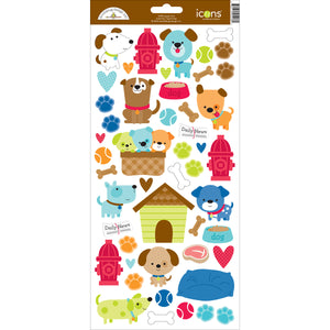 Doodlebug Design: Icons Cardstock Sticker - Puppy Love