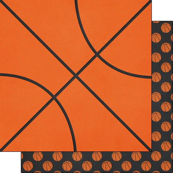 Scrapbook Customs: 12x12 Double Sided Paper - Basketball Addict