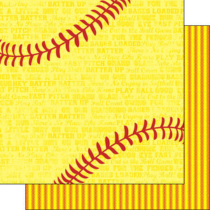 Scrapbook Customs: 12x12 Double Sided Paper - Softball Addict 2