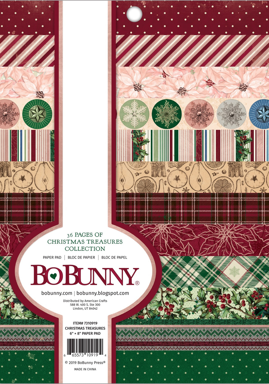 BoBunny: 6x8 Paper Pad - Christmas Treasures Collection