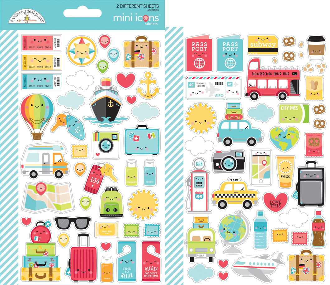 Doodlebug Design: Mini Icons Stickers - I Love Travel