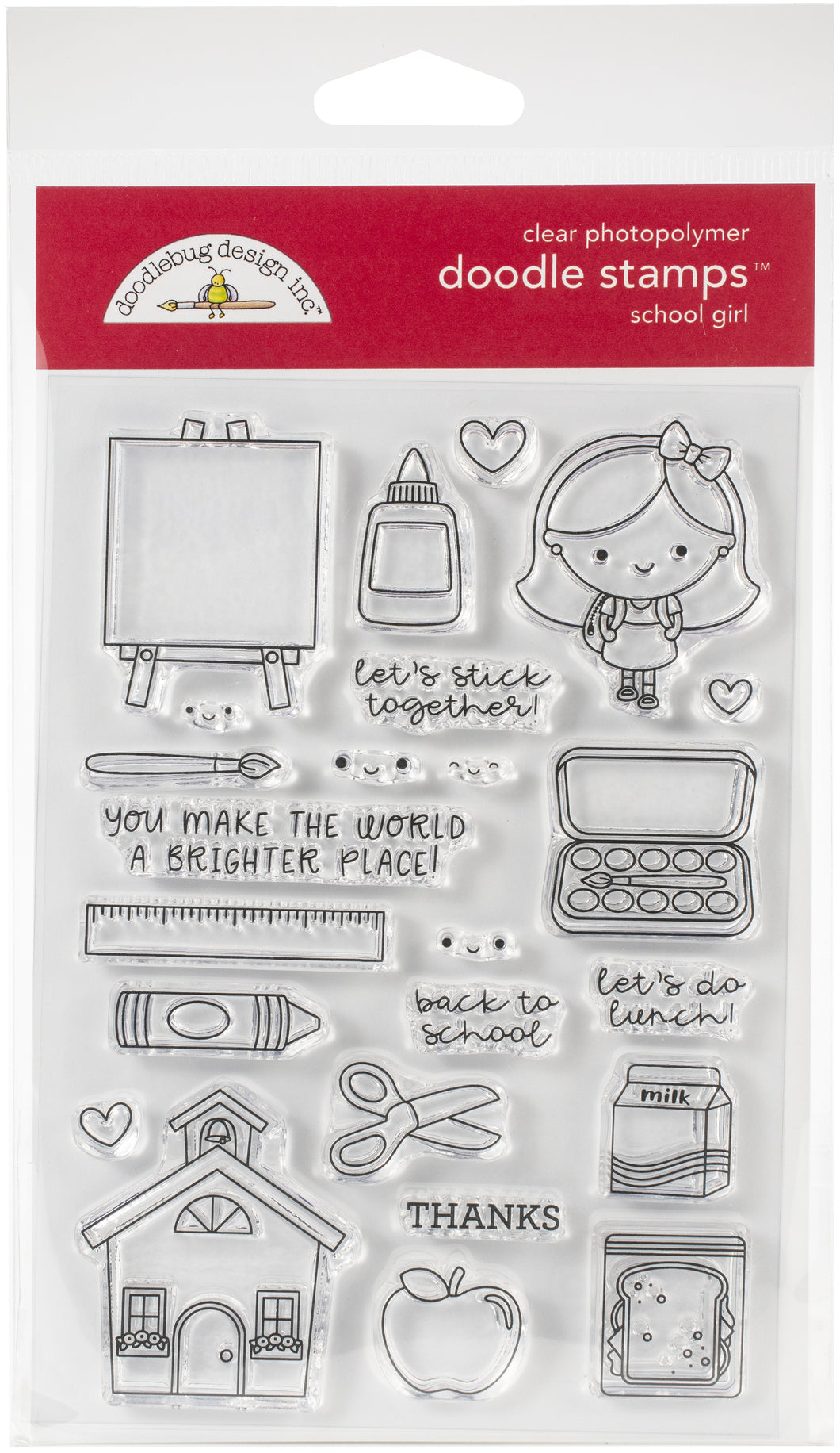 Doodlebug Design: Clear Stamps - School Girl