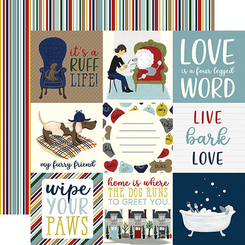 Echo Park: 12x12 Double-Sided Paper - A Dog's Tail - 4x4 Journaling Cards