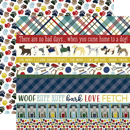 Echo Park: 12x12 Double-Sided Paper - A Dog's Tail - Border Strips