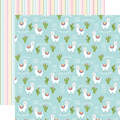 Echo Park:  12x12 Paper - Single Sheet - All Girl - No Prob-Llama