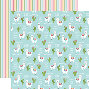 Echo Park:  12x12 Paper - Single Sheet - All Girl - No Prob-Llama